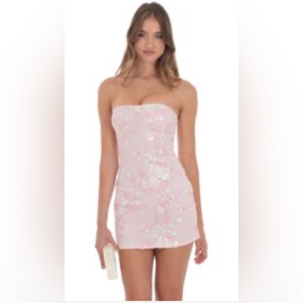 Elegant Strapless Pink Dress